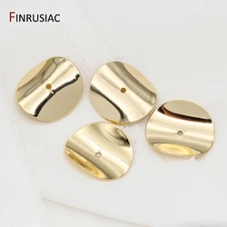 10PCS/Lot 14K Gold Plated Smooth Wavy Brass Sheet Accessories For Jewelry Making DIY Earring Findings