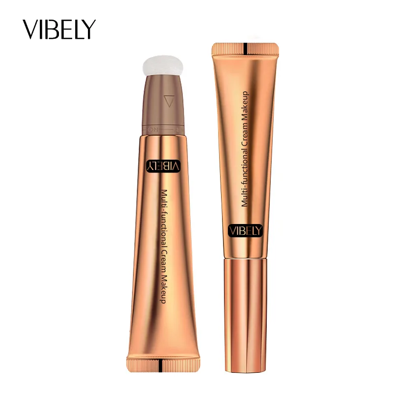 VIBELY Corrector y barra de contorno de alto brillo, rostro iluminador, tridimensional, adelgazante, rubor de sombra, multifuncional