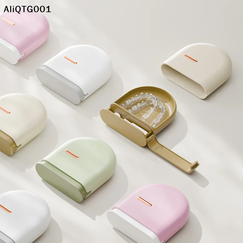 

Portable Retainer Case Mouth Guard Box for Oral Cleaning False Teeth Dentures Teeth Aligner Braces Storage Orthodontic Case