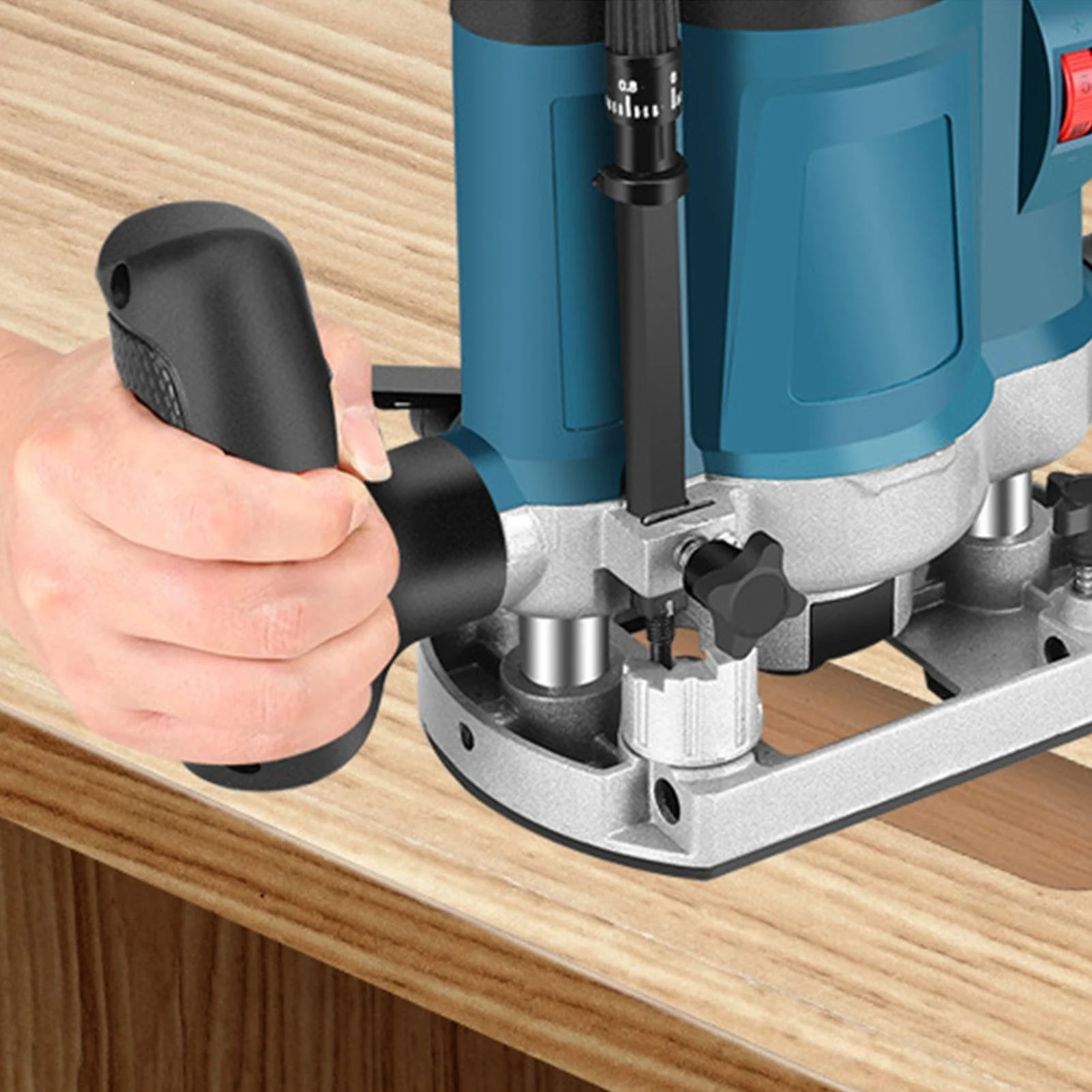 Electric Wood Router Adjustable Depth Multifunctional Trimmer Woodworking Machine for Carving Trimming Slotting US 110V