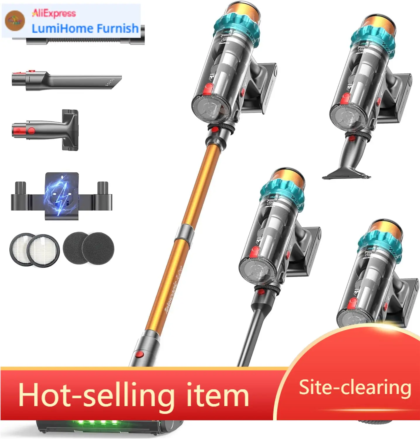 

Cordless Vacuum Cleaner, 600W 50KPA 70Mins Self-Standing Vacuum Cleaners for Home, Stick Vacuum with Touch Screen, Upgraded Anti