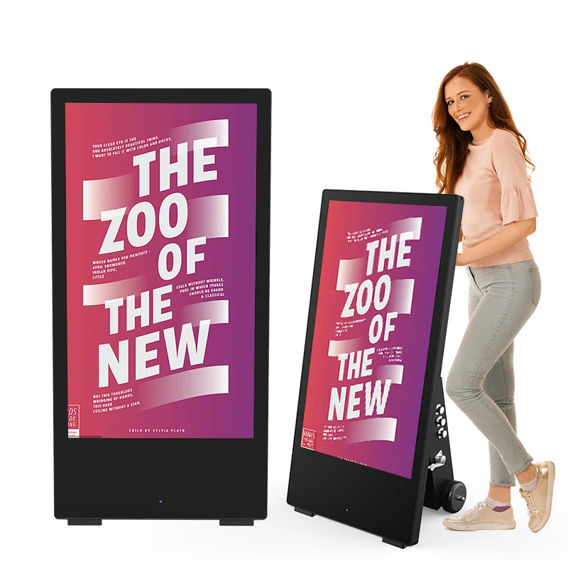 

43" Portable Battery Operated LCD Digital Poster with Anti-Glare for Outdoor Advertising in Retail Stores Airports & Subways