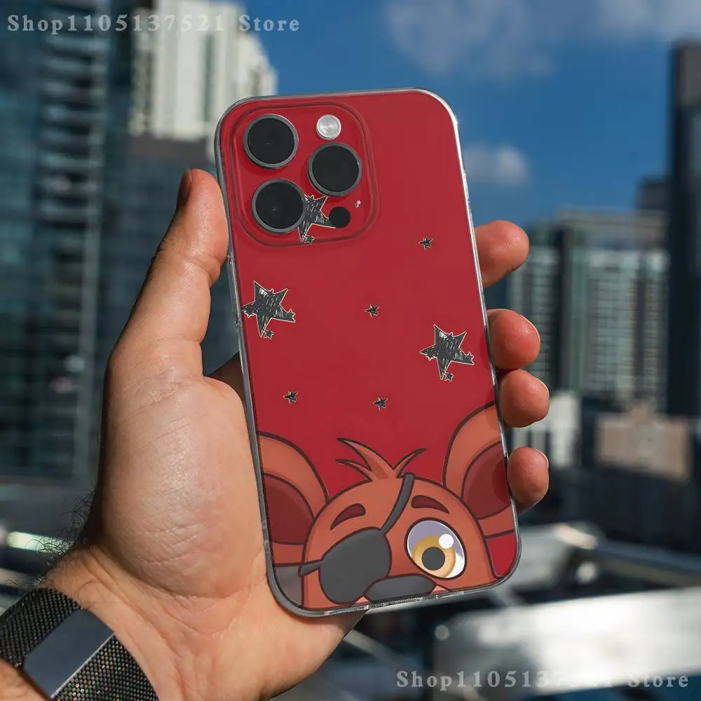 Funda de teléfono F-Fnaf Five-Nights-At-Freddys para iPhone 17,16,15,14,13,12,11 Pro,Max,Plus,X,XS,XR,SE4,E Mini funda suave transparente