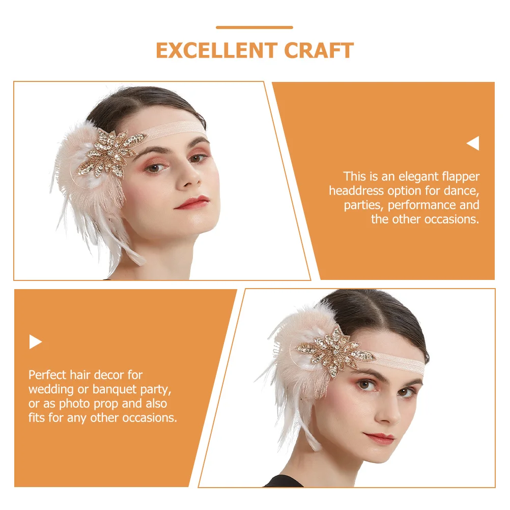 

1920S Headband for Women Flapper Style Beaded Retro Headdress Fancy Hairpiece Wedding Prom Evening Party 20S Accessories Costume