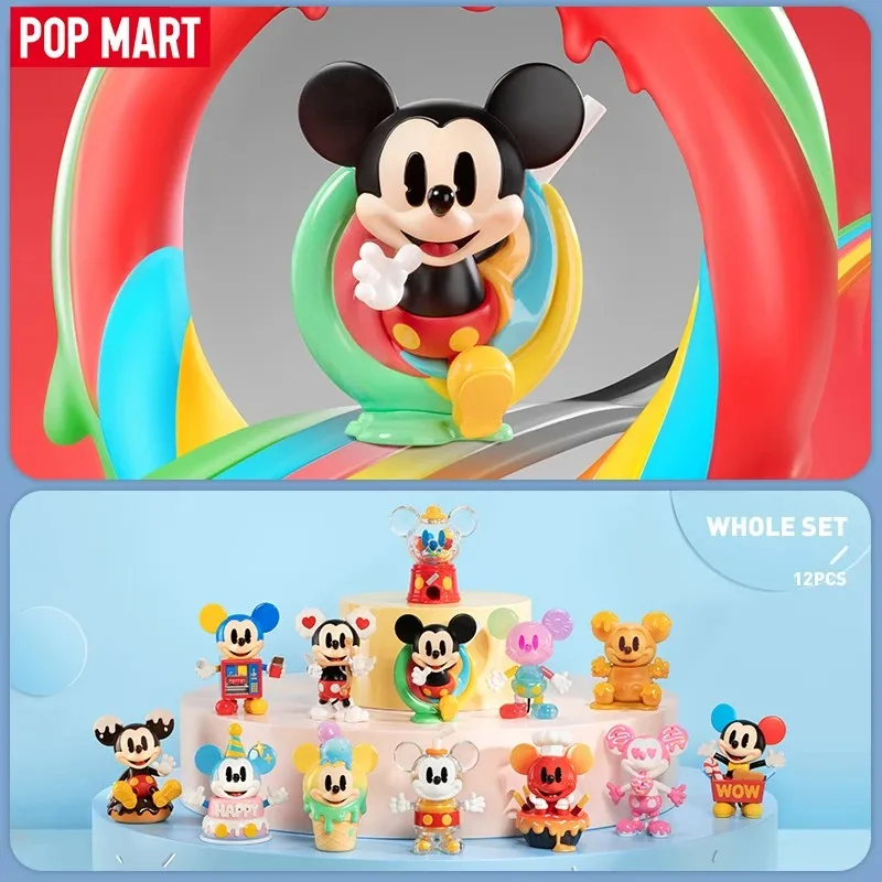 POP MART Disney Mickey Childhood of Boundless Imagination Series Blind Box Toys Kawaii Anime Action Figure Caixa Caja Surprise