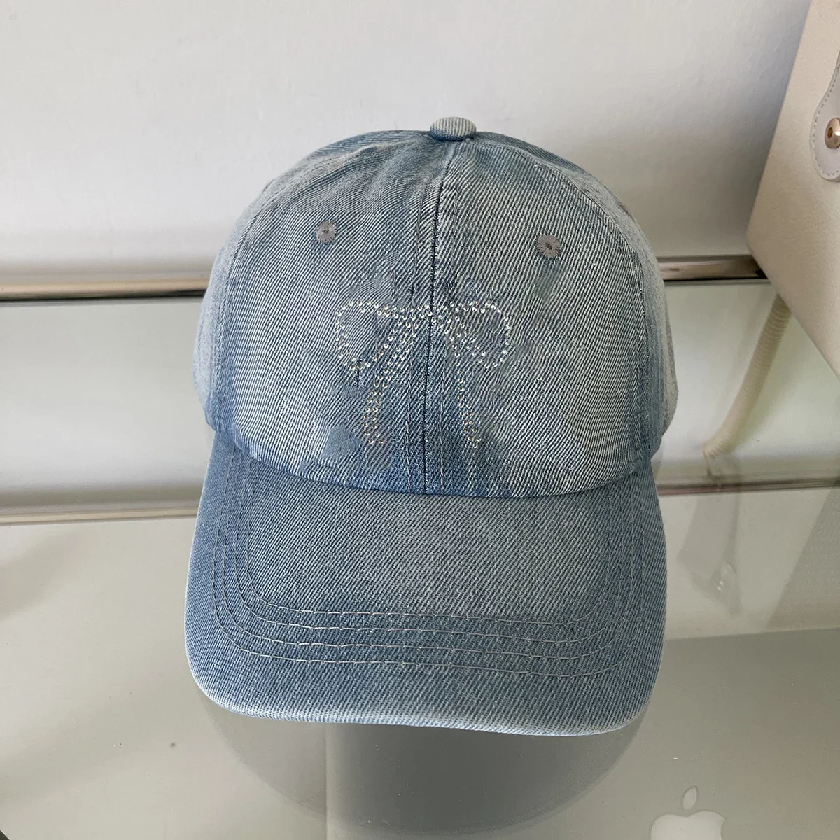 Topi bisbol Denim berlian, topi Baseball Y2k gaya Korea, topi Hip Hop musim panas, topi pantai pelindung matahari luar ruangan