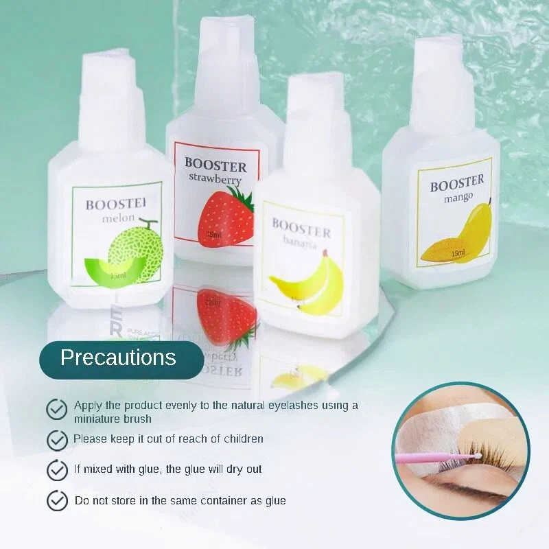 15 ml Erdbeere/Banane/Melone/Mango Reine Booster Korea Kleber Wimpern Verlängerung Kleber Primer Klar Make-Up werkzeuge Liefert