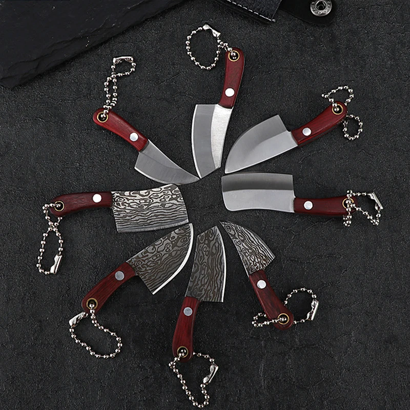 Mini Kitchen Multifunctional Knife Unboxing Portable Small Blade Stainless Steel Paper Cutting EDC Fixed Blade Keychain Knife