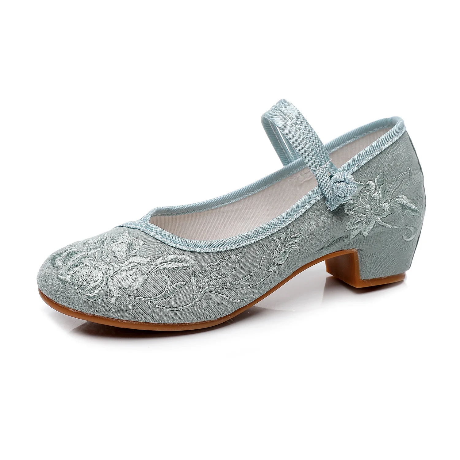 Size 34-40 Ethnic Style Flower Embroidered Women Low Heel Ladies Comfort Chinese Cheongsam Hanfu Shoes