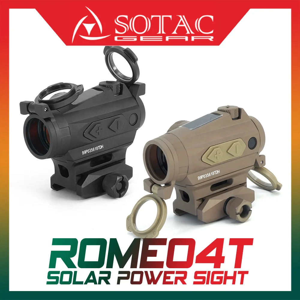 

SPECPRECISION Tactical 4T Red Dot Sight Solar Powered Sight 2MOA 4 Reticle with 1.41" Riser Mount For AR15 Hunting Airsoft