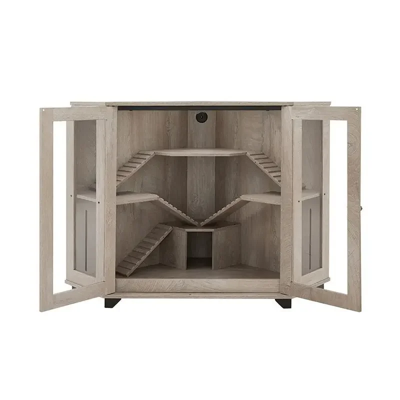 Hamster cage, small pet cabinet, chinchilla high-end villa, luxury three-layer home style feeding box