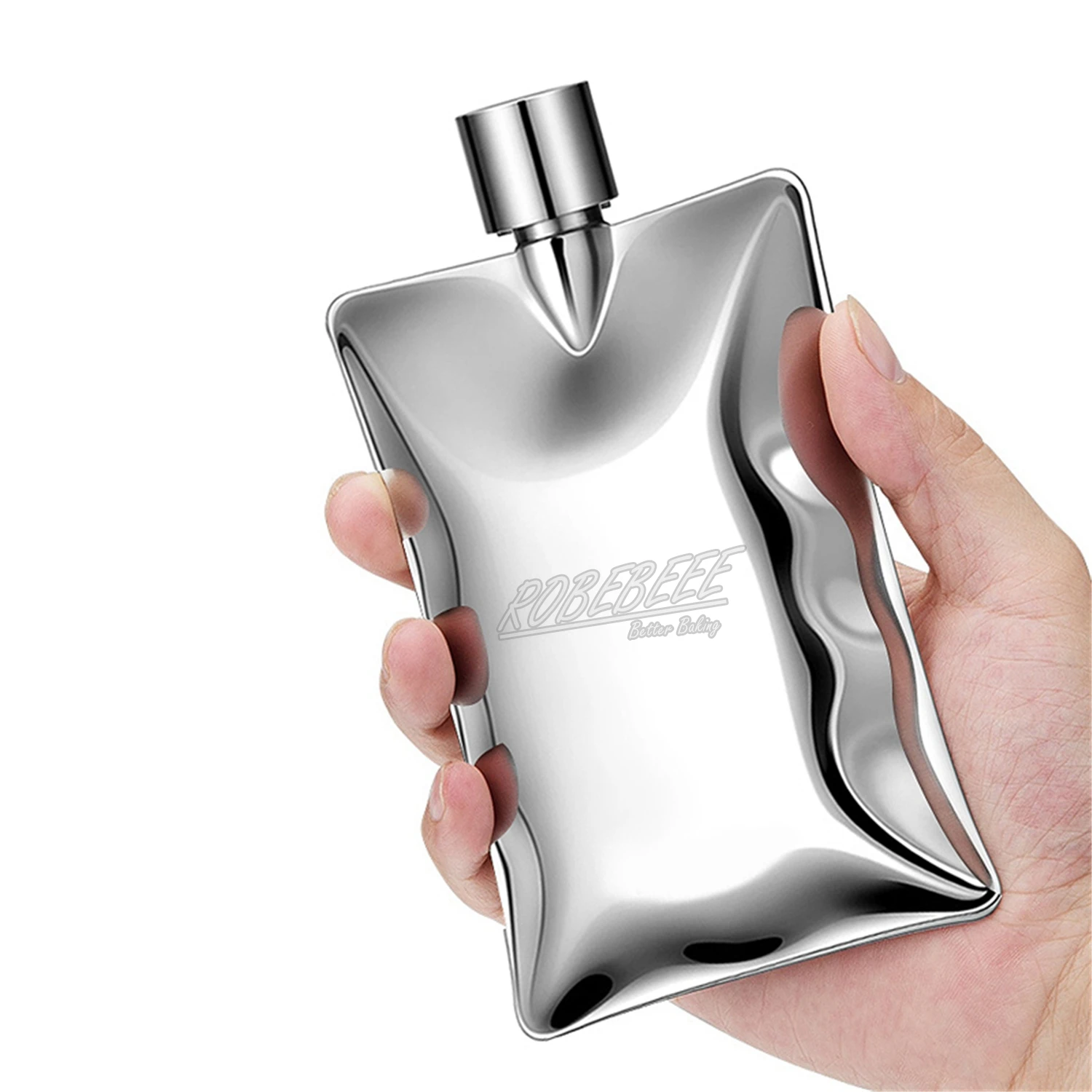 

5oz 140ml 304 Stainless Steel Wavy Surface Mirror Water Bag Design Wine Bottle Portable Hip Flask Alcohol Drinking Supplies