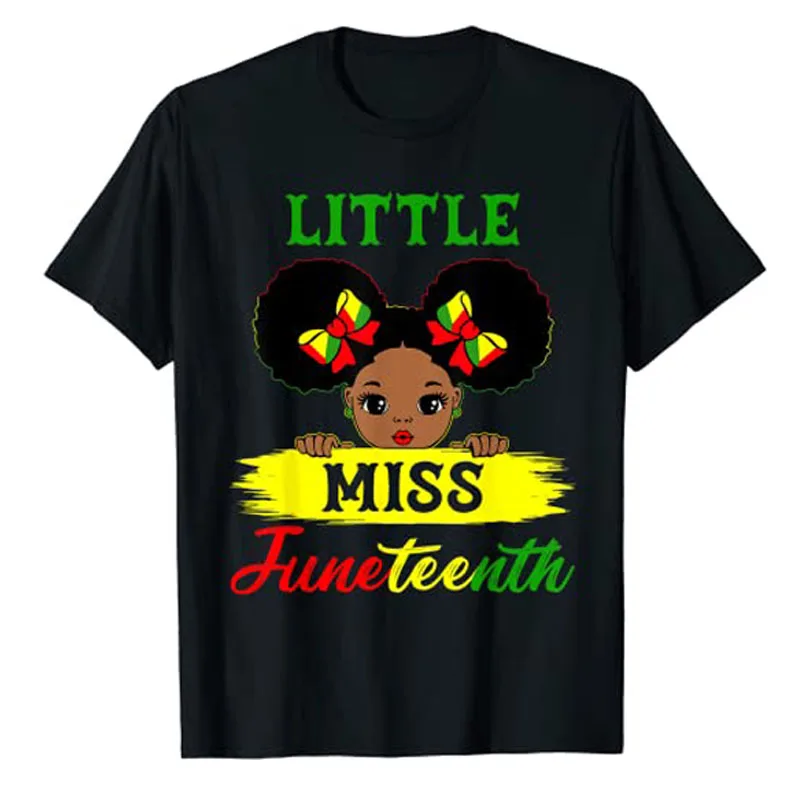 

Juneteenth Celebrating 1865 Cute Black Princess Girls Kids Toddler T-Shirt Fashion Daughter Gift Afro American Proud Graphic Tee