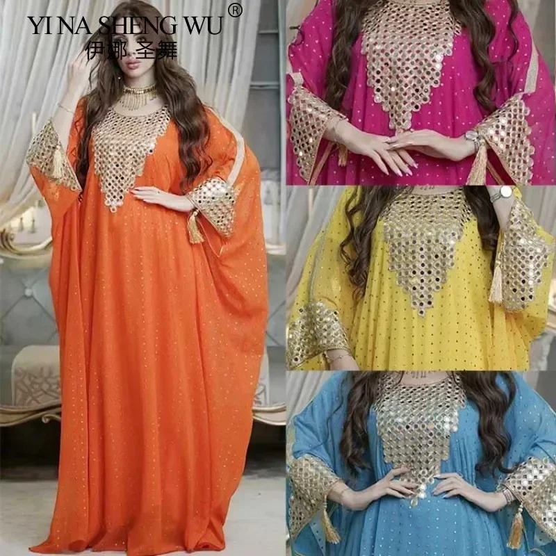 Neues Muslimisches Abaya-Kostüm für Frauen, Langes Orientalisches Bauchtanz-Outfit, 2-teiliges Set, Khalegy Performance-Tanzkleidung