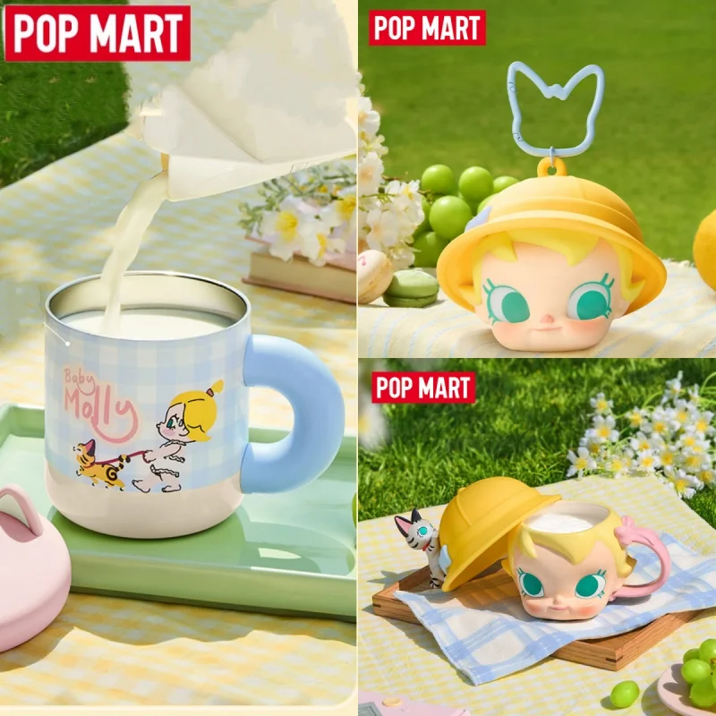 

Genuine Original Pop Mart Baby Molly&Baby Tabby Series Big Head Ceramic Cup Headphone Bag Water Cup Trendy Accessories Toy Gift