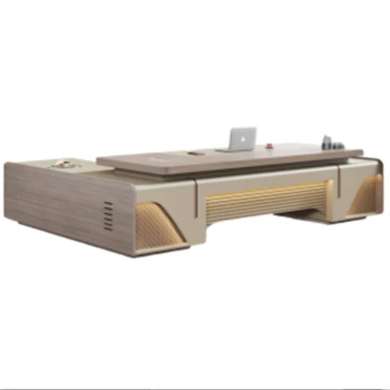 Forte armazenamento mesa executiva designer aestético luxo moderno mesas de escritório gavetas barato grande escrivaninha móveis de escritório