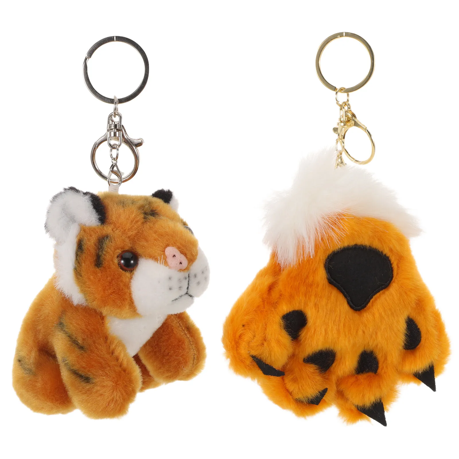 

2Pcs Realistic Tiger Keychain Mini Stuffed Animal Pendant Cute Bag Charm for Women Kids Classroom Prize Gift Idea