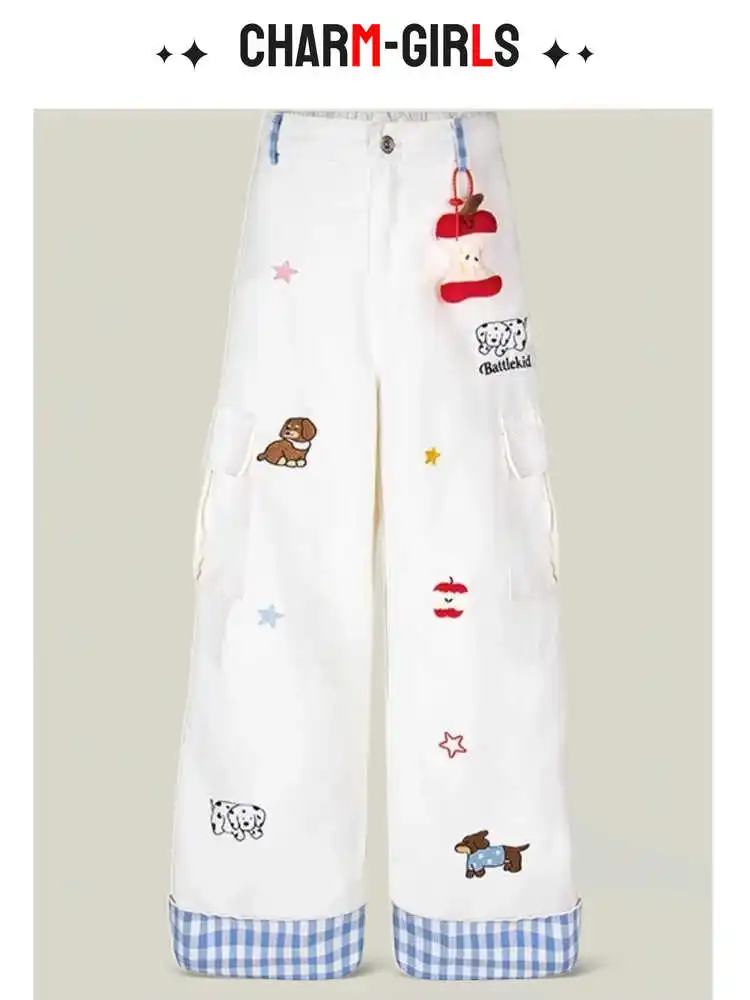 

White Jeans Women Y2K Baggy Woman Vintage High Waisted Jeans Straight Streetwear Casual Loose Big Size Wide Leg Denim Pants