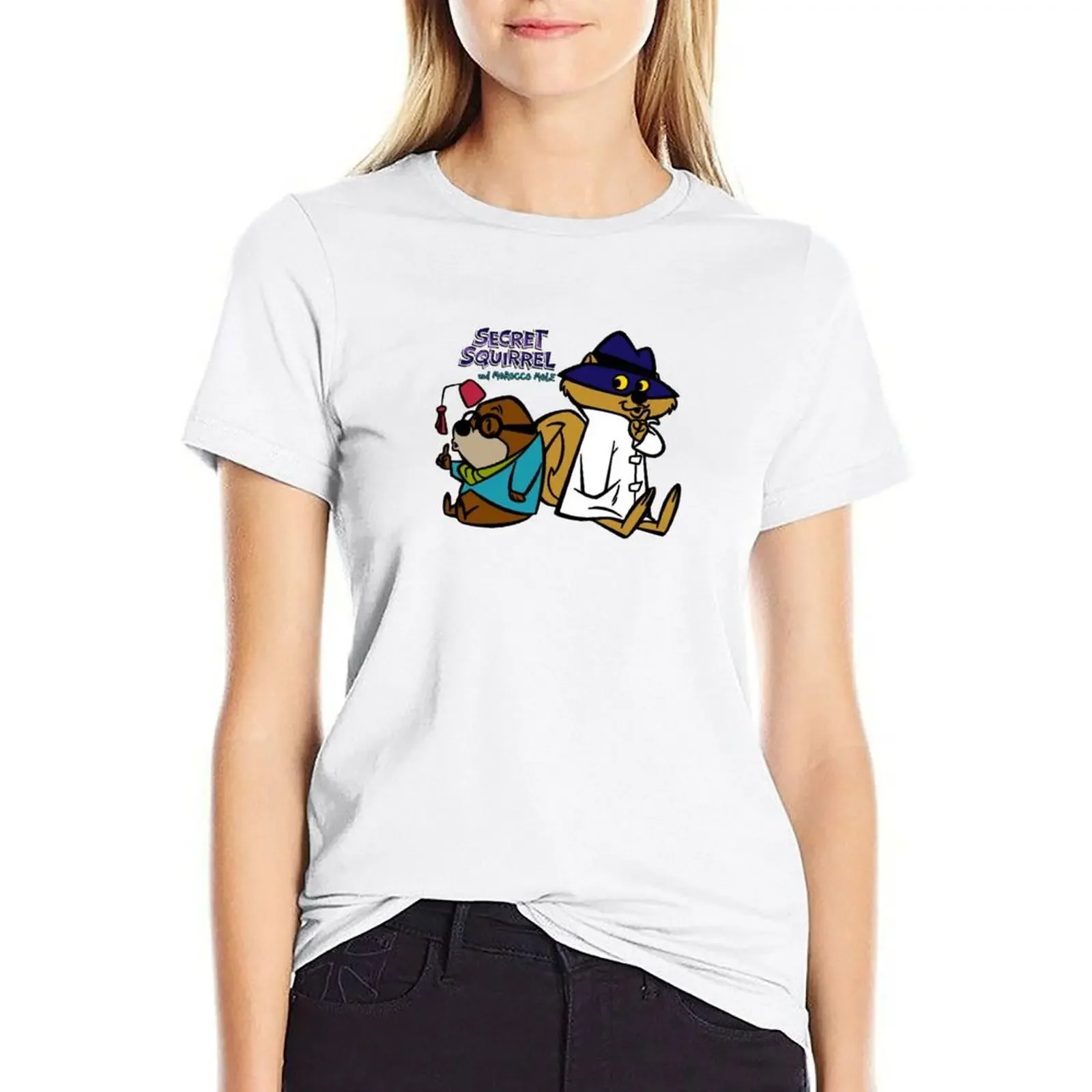 Secret Squirrel & Morocco Mole T-Shirt lady clothes customs design your own sweat kawaii clothes workout shirts for Women