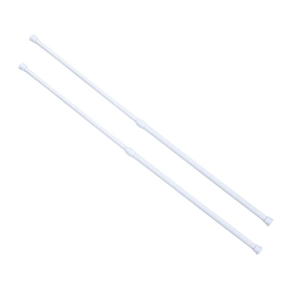 

2Pcs Extendable Shower Curtain Rod High Elasticity Spring Built-in Stainless Steel Easy Lock No Tools Required