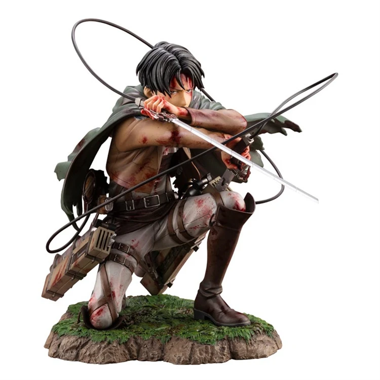 In Stock KOTOBUKIYA Original 1/7 Attack on Titan Levi Ackerman Rival Kneeling Position Anime Figure Toys Gift for Kids