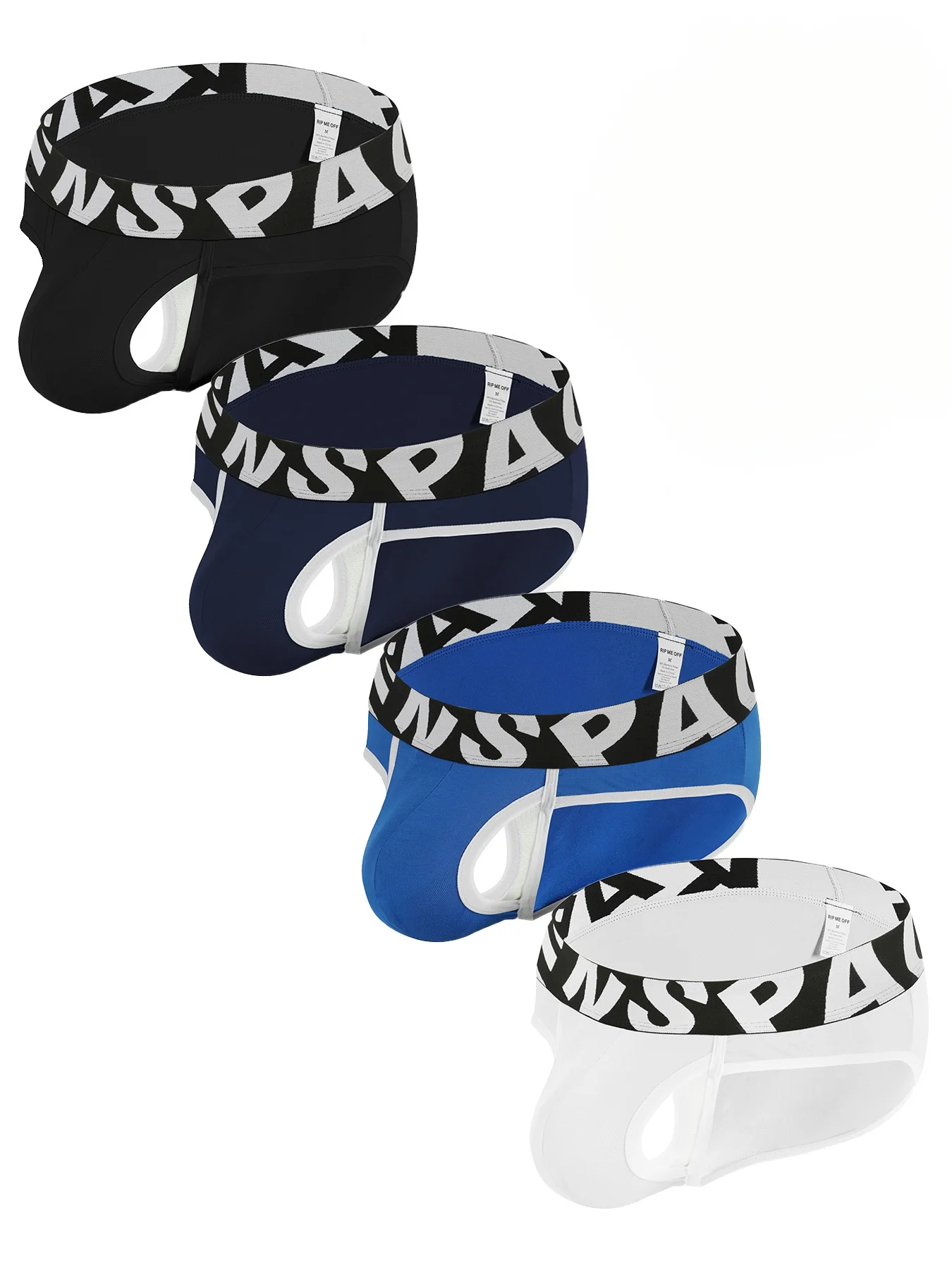 2Pcs Random Color Men Letter Print Waist Jockstrap Underwear, Stretch Soft Breathable Athletic Supporter Briefs