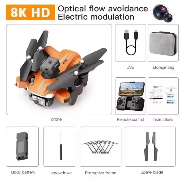 New P11 Max GPS Drone 8K HD 5G Professional Aerial Photography Dual Camera Obstacle Avoidanc Brushless Quadrotor 20000M 2026 image 3