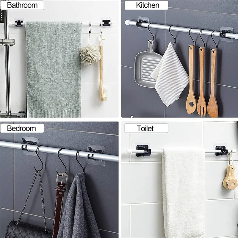 ม่านเส้นติดเอง8ชิ้นไม่ต้องเจาะราวม่านตะขอยึดแบบปรับได้ไม่ต้องใช้ตะปู