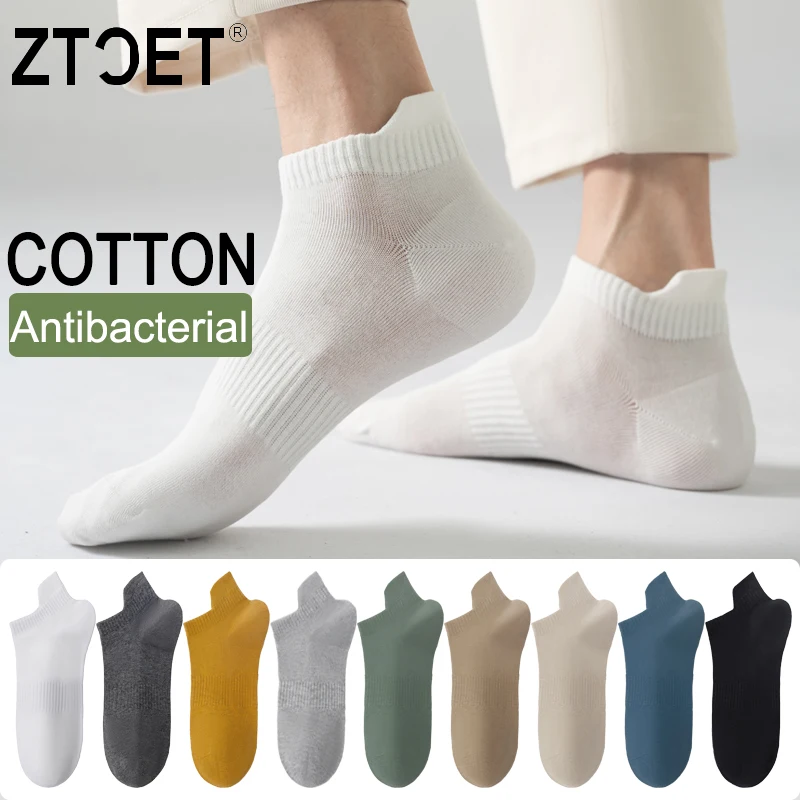 

High Quality Men Combed Cotton Socks Short Breathable Odor proof and antibacterial for Male sock New 5Pairs