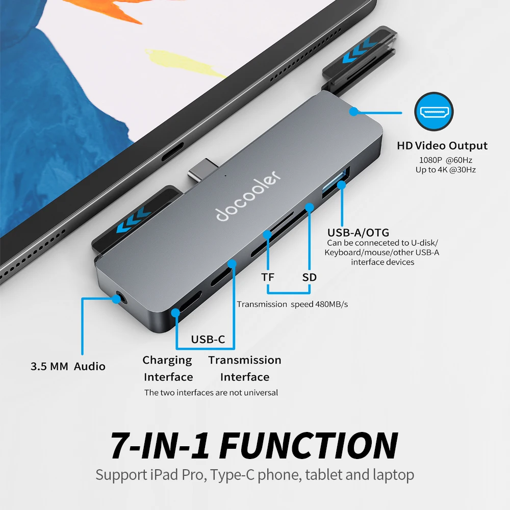 Docooler 7-Π²-1-ΠΊΠΎΠ½ΡΠ΅Π½ΡΡΠ°ΡΠΎΡ Type-C Ρ USB3.0 Audio HD-ΠΏΠΎΡΡΠΎΠΌ Π‘Π»ΠΎΡΡ Π΄Π»Ρ TF SD-ΠΊΠ°ΡΡ, ΡΠΎΠ²ΠΌΠ΅ΡΡΠΈΠΌΡΠΉ Ρ ΠΊΠΎΠ½ΡΠ΅Π½ΡΡΠ°ΡΠΎΡΠΎΠΌ Π΄Π»Ρ ΡΠ΅Π»Π΅ΡΠΎΠ½Π° Pro Type-C, ΠΏΠ»Π°Π½ΡΠ΅ΡΠ°, Π½ΠΎΡΡΠ±ΡΠΊΠ° Docooler 7-Π²-1-ΠΊΠΎΠ½ΡΠ΅Π½ΡΡΠ°ΡΠΎΡ Type-C Ρ USB3.0 Audio HD-ΠΏΠΎΡΡΠΎΠΌ Π‘Π»ΠΎΡΡ Π΄Π»Ρ TF SD-ΠΊΠ°ΡΡ, ΡΠΎΠ²ΠΌΠ΅ΡΡΠΈΠΌΡΠΉ Ρ ΠΊΠΎΠ½ΡΠ΅Π½ΡΡΠ°ΡΠΎΡΠΎΠΌ Π΄Π»Ρ ΡΠ΅Π»Π΅ΡΠΎΠ½Π° Pro Type-C, ΠΏΠ»Π°Π½ΡΠ΅ΡΠ°, Π½ΠΎΡΡΠ±ΡΠΊΠ°