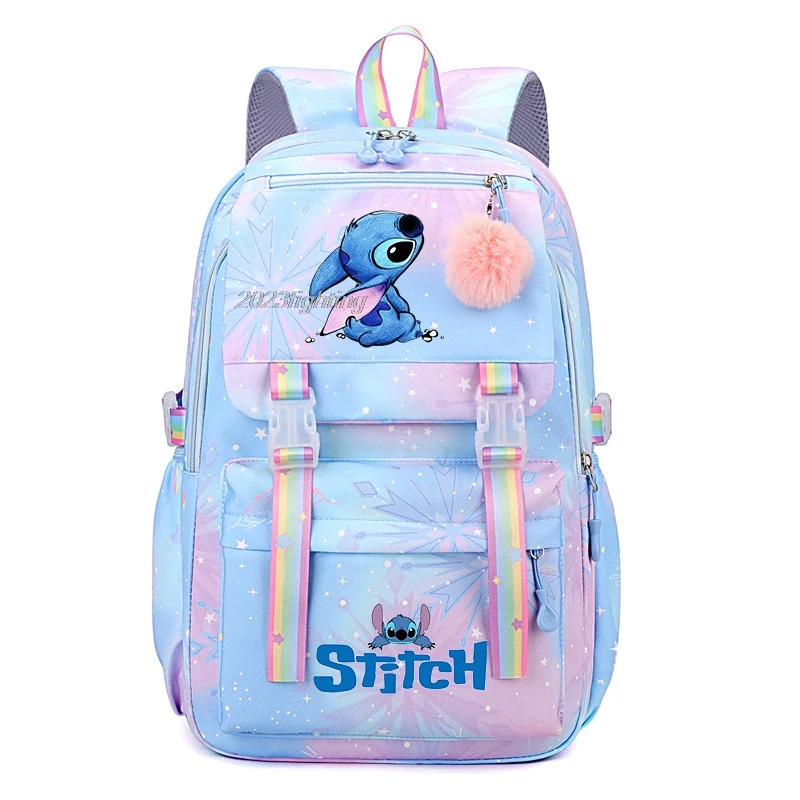 Kawaii Lilo & Stitch plecak dla kobiet Anime drukowany Bookbag torba uczeń nastolatek dziewczyna chłopiec plecak dzieci tornister plecak