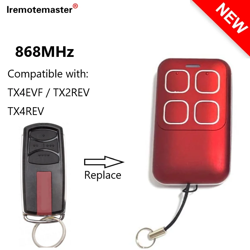 For TX2REV TX4REV TX4EVF Garage Remote Control Duplicator 868MHz Remote Control Door Opener Wireless Transmitter