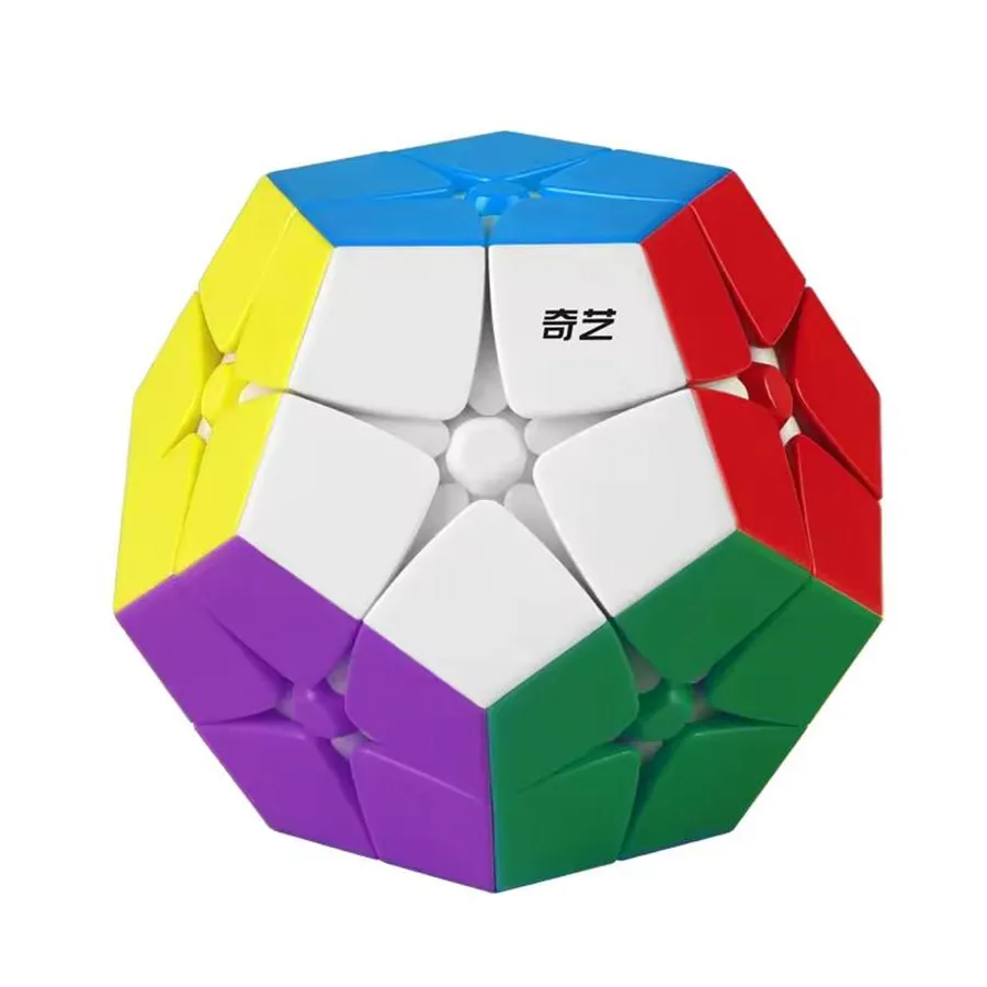 QiYi Qiheng 2x2 3x3 Megaminx المكعب السحري بدون ملصقات/ملصقات سوداء مكعب السرعة ألعاب ألغاز تعليمية للأطفال هدية