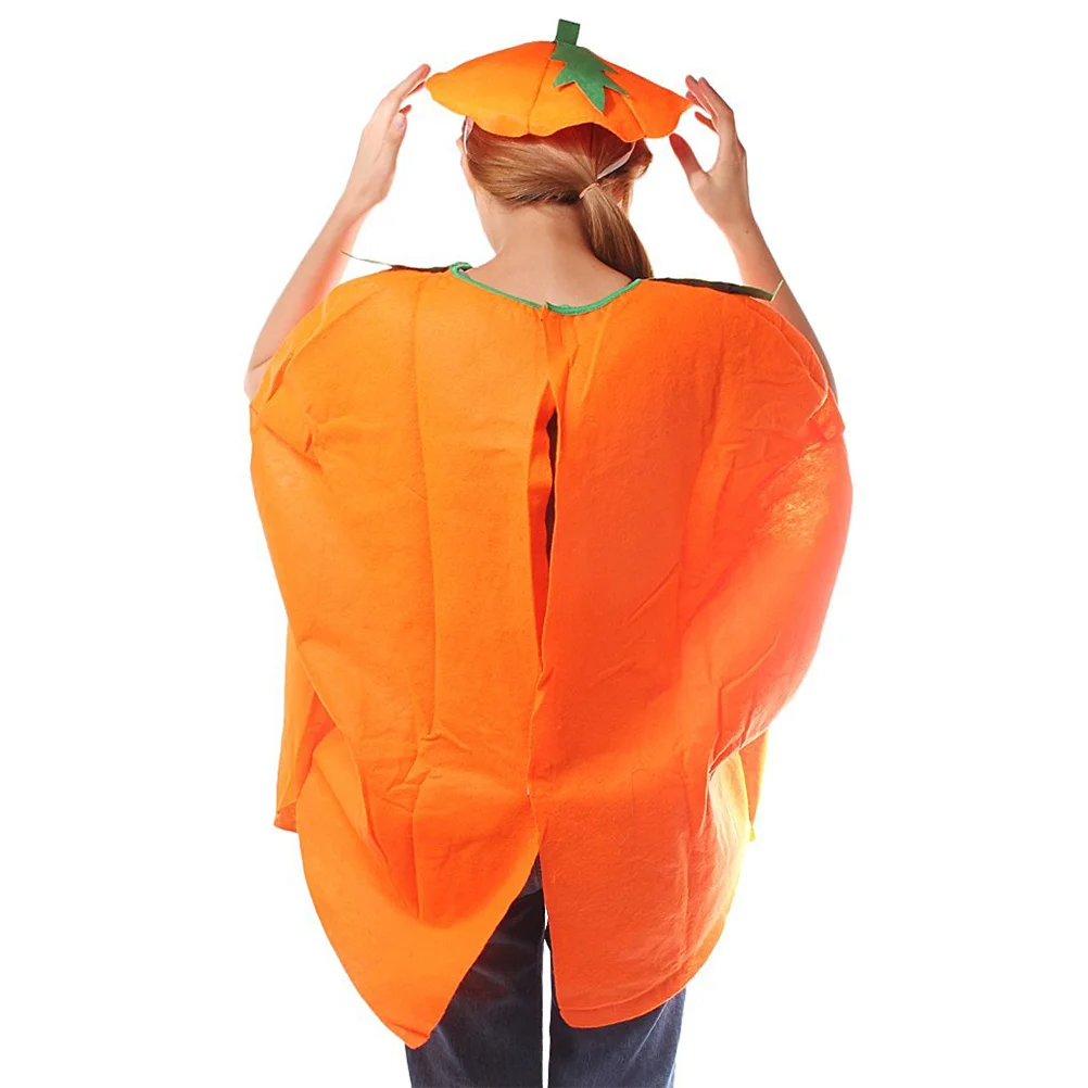 Traje de Halloween de calabaza para hombre y mujer, conjunto de ropa de Halloween, vestido de calabaza de Cosplay de Navidad, maquillaje de tela para niños