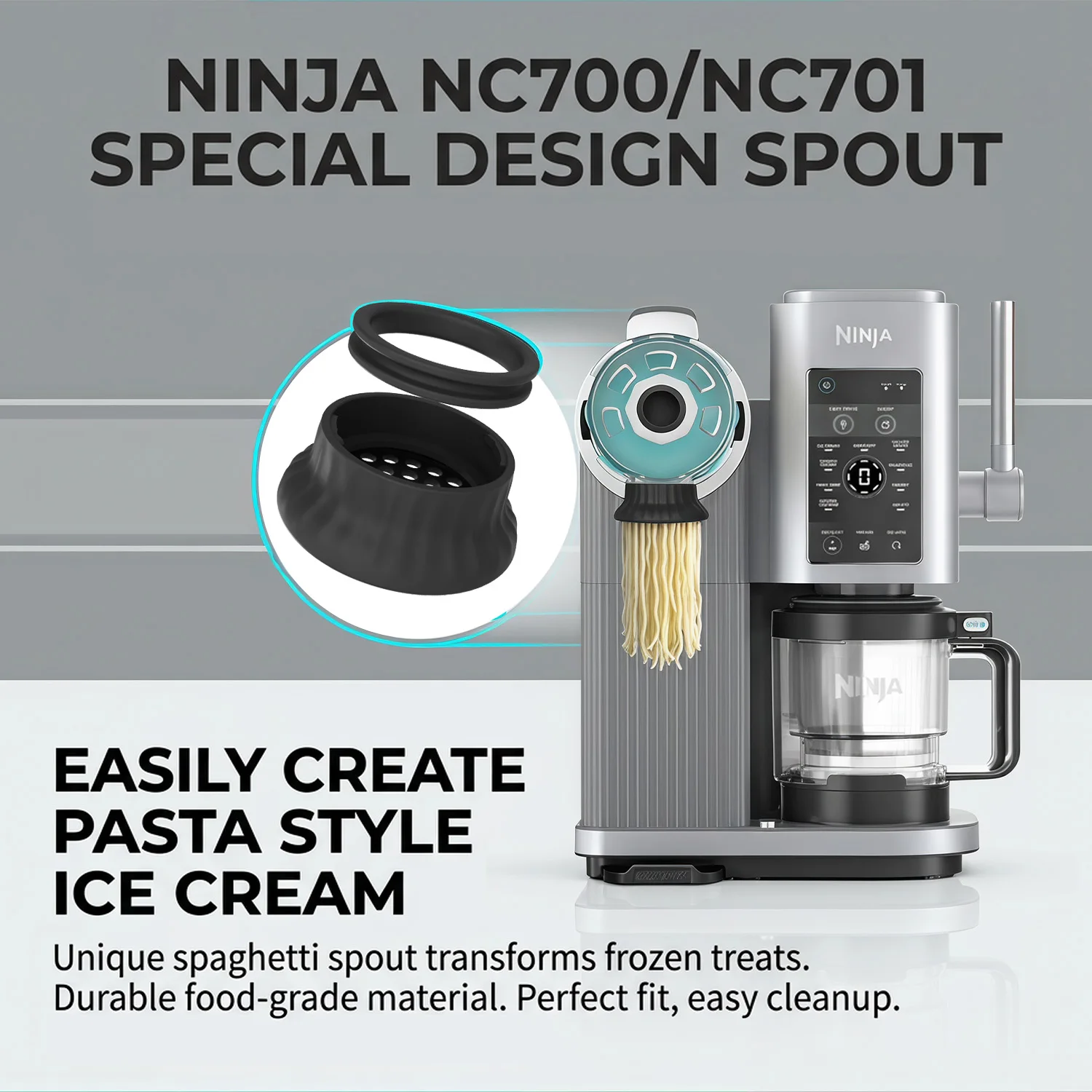 Silicone 701 Ice Cream Pasta Extrusion Nozzle Replacement Outlet Tip Fit for Ninja NC700 NC701 Ice Cream Machine Parts