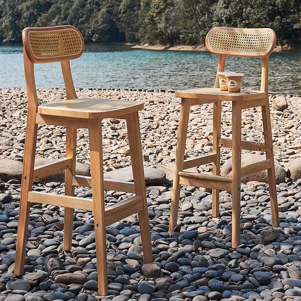 

Nordic Solid Wood Bar Chair Modern Designer Modern Lounge High Chairs Bedroom Kitchen Tabourets De Bar Interior Decorations