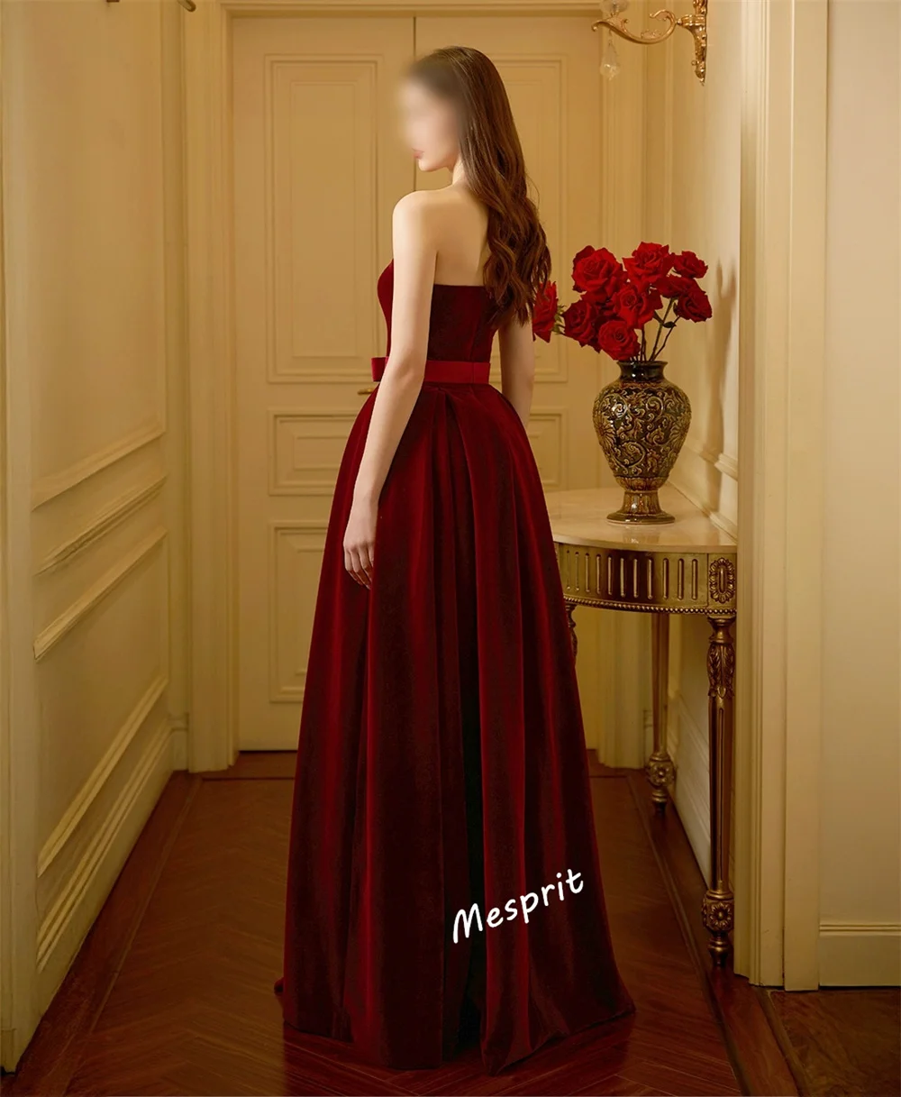 Personalizado elegante plisado sin tirantes A-line vestidos largos vestido de noche Formal ocasión a medida encantador vestido de fiesta de alta calidad