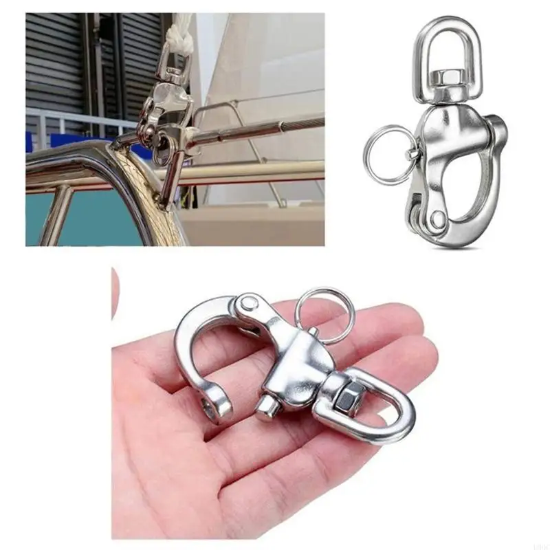 Rotating Spring Hook Stainless Steel Circle Spring Hook Boats Hardware New