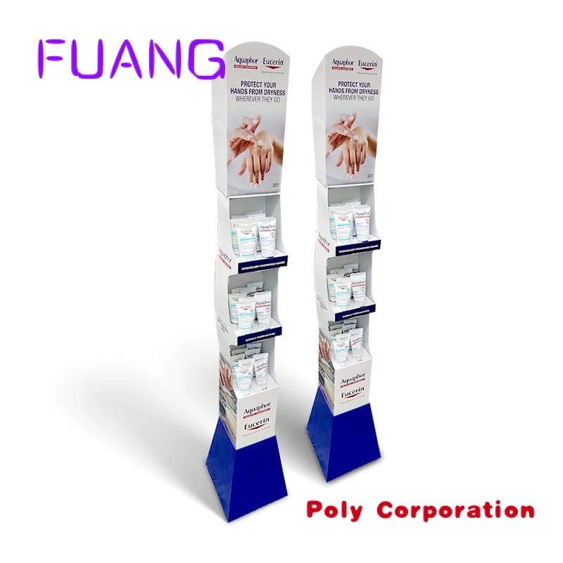 Custom Retail Store Pos Wellpappe Display Messe faltbare Regale stehen Papier freistehende Display Rack