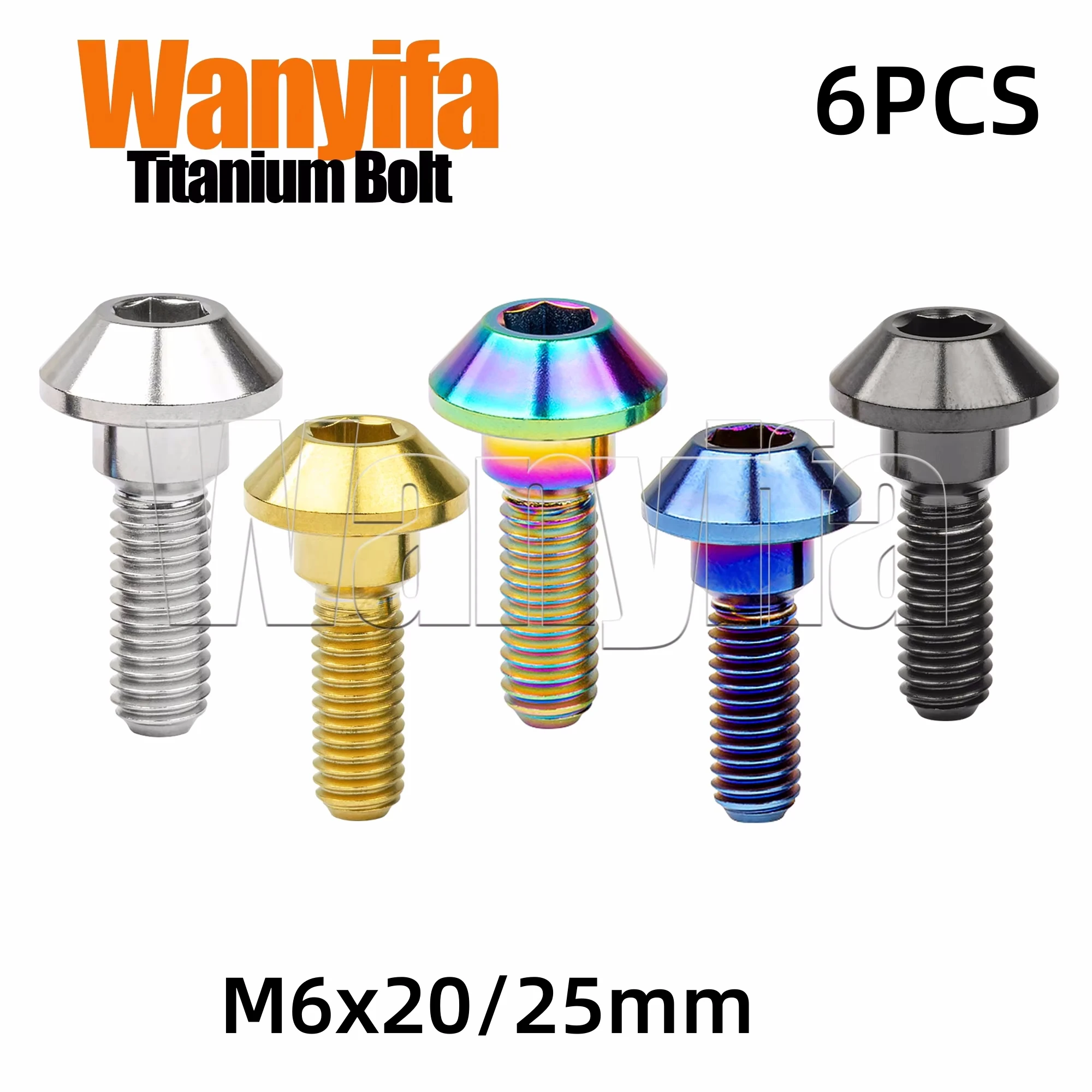 Wanyifa Motorcycle Bolt M6x20/25mm Disc Brake Part Umbrella Head Hex Screws for Yamaha Accessories