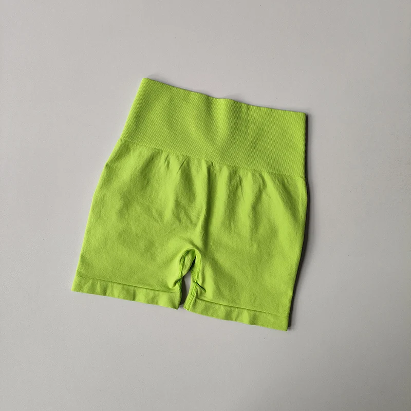 Pfirsichfarbene Fitness-Shorts für Damen, Sport-Shorts zur Po- und Hüftstraffung, Yoga-Shorts mit hoher Taille und hohem Bauchkomfort, hochelastische Leggings – Detail 13