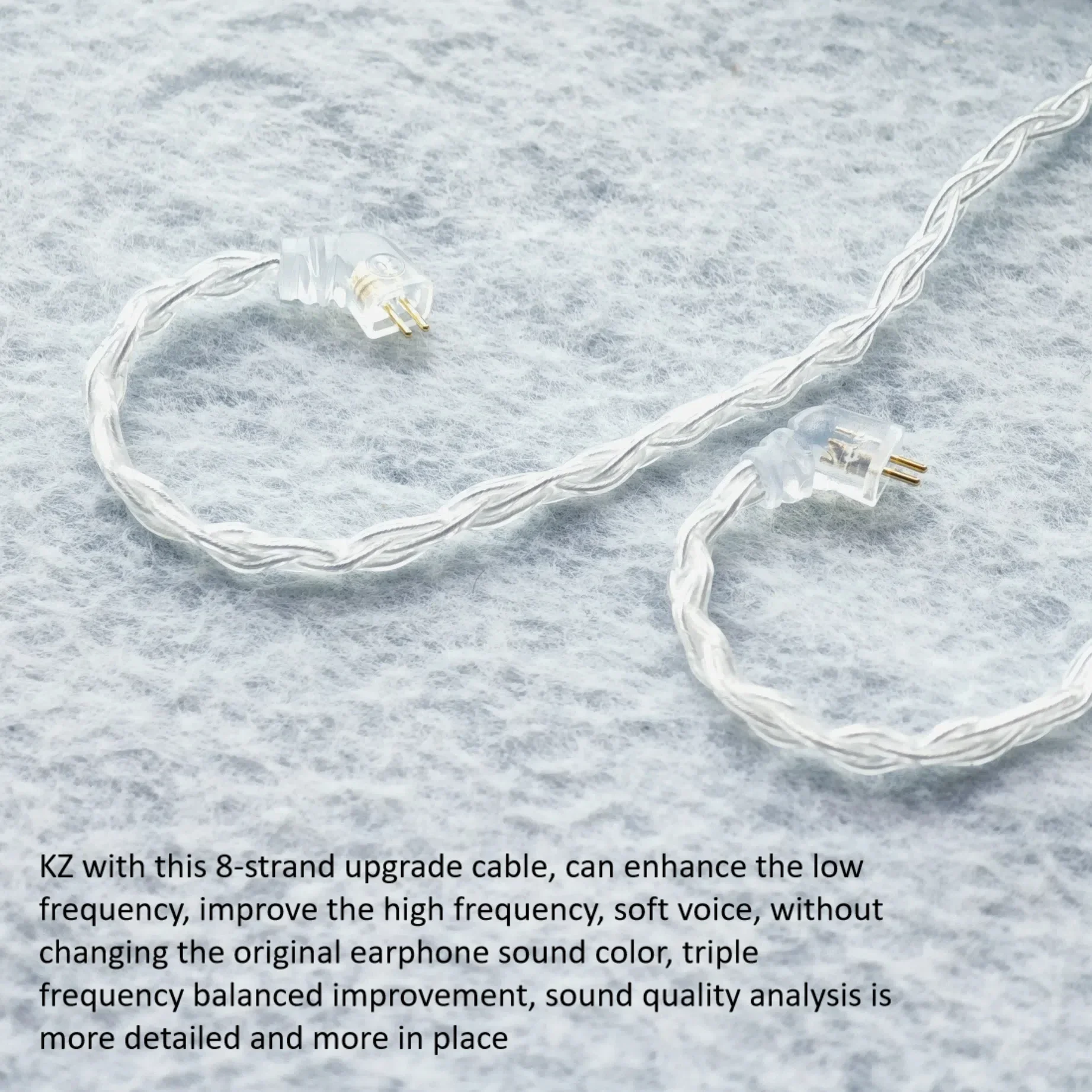 KZ Cable for ZEX Pro CRN ZAX ASX ZSX AST ZS10 ZAS OCC 8 Core Earphones, Silver Plated Upgrade, 4.4mm Balance, 2.5 3.5mm With MIC