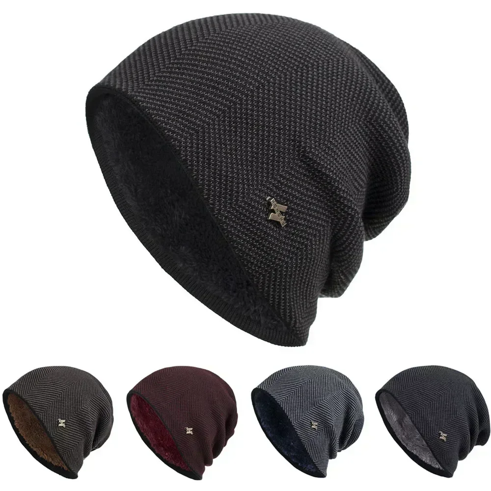 2024 Thick HONGHE Beanies for Women Men Casual Knit Skull Cap Soft Stretch Cable Knitted Hat Outdoor Fashion Warm Stocking Hats