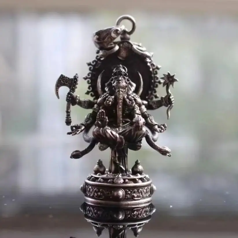 

S925 silver retroverted Thaian God desktop display God of wealth to do old works of art pendleton pendleton