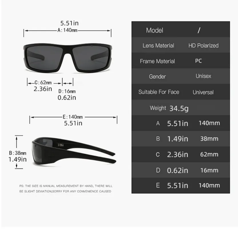 1pcs Men's Polarized Sports Sunglasses Outdoor Men Fishing Cycling Windproof Sports Goggles Colorful UV Resistant Sun Glasses - view 5