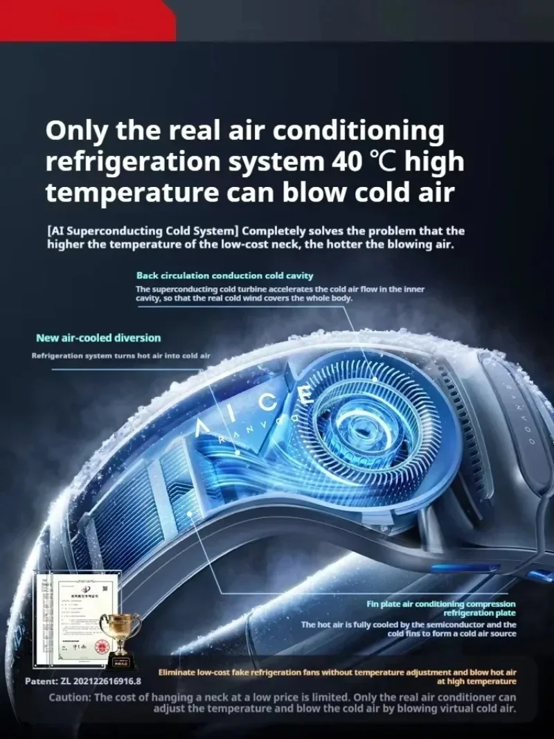 AICE4 Pro Ultra Neck Fan Portable Bladeless Air Cooler USB Rechargeable Mini Silent Cooling Fan for Outdoor Daily Use