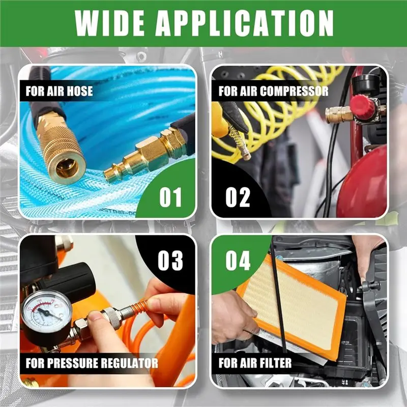 AT02-Air Coupler & Plug Kit Air Hose Fittings Air Compressor Accessories Air Coupler And Plug Kit