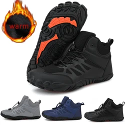 Waterproof Hiking Shoes for Men Autumn Winter Barefoot Shoes Casual Sneaker Climbing Trekking Boots Mens Outdoor Safety Sneakers