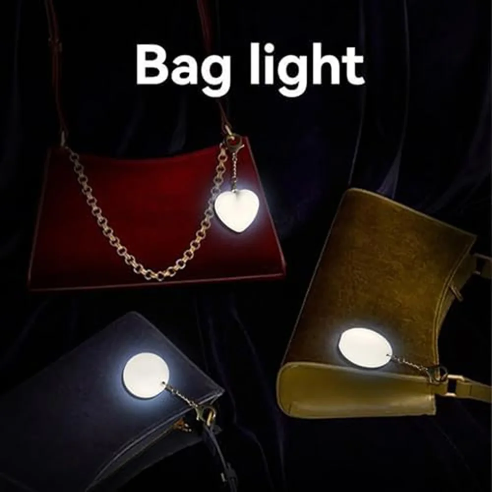 3PC Heart Shaped LED Touch Sensor Light for Bags and Purses Convenient Interior Illumination with Simple Tap On/Off Control