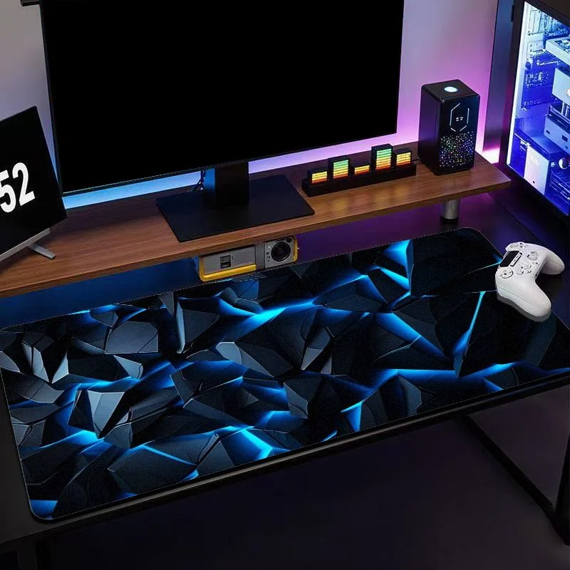 VIKAMA Ice Blue 3D Stereoscopic Angular Gaming Mouse Pad Anti Slip Waterproof Long Desk Mat E Sports Computer Pad